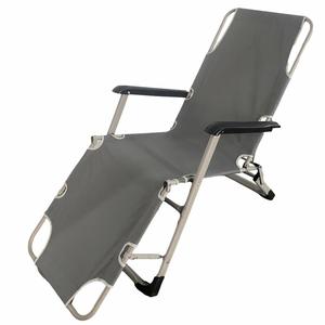 Chaise de plage grise Tumbona <span class=keywords><strong>Transat</strong></span> de jardin de camping pliable et inclinable pour salon de voyage <span class=keywords><strong>portable</strong></span> personnalisé - Product Image 1