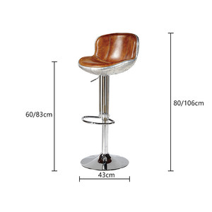 OEM ODM <span class=keywords><strong>Housse</strong></span> arrière industrielle en cuivre noir en cuir véritable pour <span class=keywords><strong>tabouret</strong></span> <span class=keywords><strong>de</strong></span> <span class=keywords><strong>bar</strong></span> pivotant, stable, réglable en hauteur, pour comptoir et <span class=keywords><strong>bar</strong></span> à domicile - Product Image 6