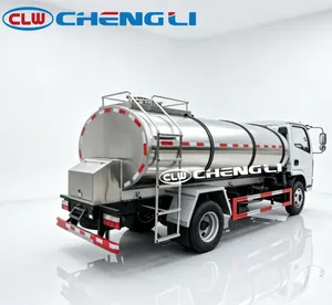 รถบรรทุกนมมาตรฐานส่งออก Dongfeng 5 ลูกบาศก์เมตร รถบรรทุกเก็บนมสดแบบหุ้มฉนวนขนาดเล็ก 4x2  SUS304 สำหรับบรรทุกอาหารเหลว - Product Image 5