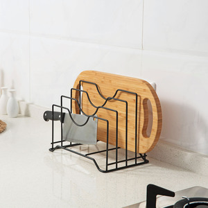 Soporte de tabla de cortar para cocina, organizador de almacenamiento, cubierta de acero inoxidable, estante para platos - Product Image 2