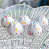Miniatures 3D en résine plastique à imprimer soi-même, thèmes alimentaires (Chat, Baozi, Shumai), décorations ludiques, accessoires de porte-clés, breloques pour étuis et breloques pour briquets