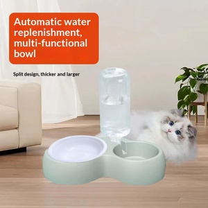 स्वचालित गुरुत्वाकर्षण पालतू जल फीडर दोहरे कटोरे के साथ, डिचेबल बिल्ली और कुत्ते खिलाने वाला कटोरा - Product Image 2