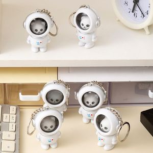 Astronaut Bear Night Light Keychain Glowing 3D <b>Cartoon</b> Acrylic Pendant For Couple <b>Backpack</b> Accessory - Product Image 2