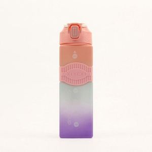 Botella de agua deportiva de plástico PC cuadrada de 1000 ml (32 oz) con marcador de tiempo, pajita y diseño degradado de color, ideal para fitness y gimnasio. - Product Image 5