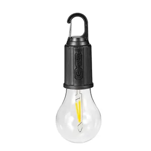 Lampu Kemah LED portabel, lampu Kemah dengan kait lampu portabel pengisian daya Tipe C tahan air untuk mendaki memancing