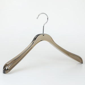 LINDON – cintre de luxe en <span class=keywords><strong>plastique</strong></span> noir Transparent Lucite acrylique avec Logo personnalisé pour vêtements - Product Image 3