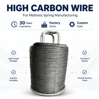 Fil d'acier à haute teneur en carbone 1 mm, haute résistance à la traction, traité thermiquement, procédé de tirage à froid industriel pour ressorts de matelas, vente en gros