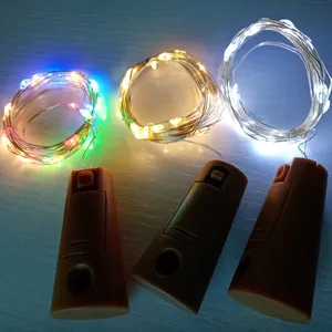 Luz de led para garrafa de vinho, 2m, 20 leds, em formato de rolha, 8 modos, flash luz led, fio de cobre, twinkle, lâmpada