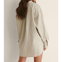 Ensemble chemise et short en lin et chanvre décontracté pour femmes, sur mesure OEM, chemise à manches longues, vêtements de plage, robe de chambre, chemisier pour femmes, ensemble 2 pièces, short