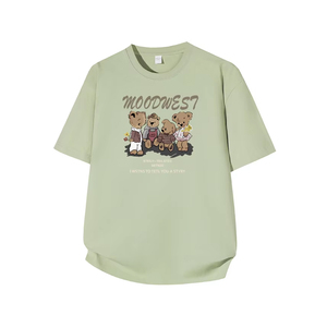 เสื้อยืดชุดนอนผู้หญิงผ้าฝ้าย 100% พิมพ์ลายแบบ Heat Transfer ทรงหลวม สวมใส่สบาย พร้อมสกรีนโลโก้ตามสั่ง มีไซส์พลัสไซส์ให้เลือก - Product Image 1