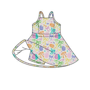Conjunto de Ropa de Verano para Niña Pequeña GSD3640, Falda de Yoga con Lazos Rosas, Ropa Infantil al por Mayor, Conjunto de Falda de Tela - Product Image 4