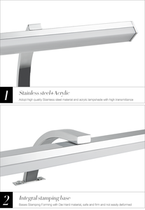 European Hotel Room Picture Wall LED <b>Mirror</b> Lamp Bulb Modern Iron Frame Warm White Light for Bathroom Use Solid Construction PC - Product Image 3