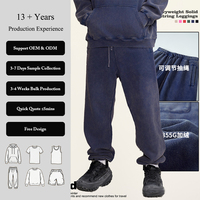 Pantalon de jogging délavé à l'acide pour homme, 400 GSM, mélange coton polyester, molleton bouclette, coupe droite, personnalisable avec logo, style vintage ample