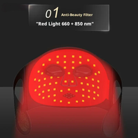 Masque facial de luminothérapie infrarouge proche à 84 LED, design personnalisé IBN, silicone de qualité alimentaire, alliage ABS, beauté photonique