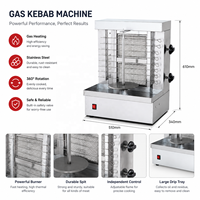 Machine à kebab verticale commerciale au gaz, machine à shawarma, machine à doner grill pour restaurant, équipement de restauration rapide