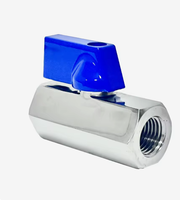 Mini-vanne à boisseau sphérique droite en acier inoxydable, filetage femelle, petite vanne à boisseau sphérique, vanne d'arrêt manuelle pour conduite de plomberie