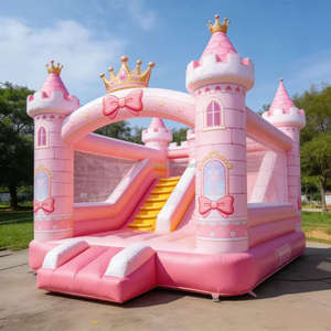 Castelo Inflável Comercial Princesa Rosa, Castelos Infláveis para Casamentos, Trampolim Adequado para Crianças e Adultos - Product Image 4
