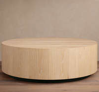 Table basse moderne pour salon, meubles en bois de chêne fabriqués à la main, table basse ronde de luxe