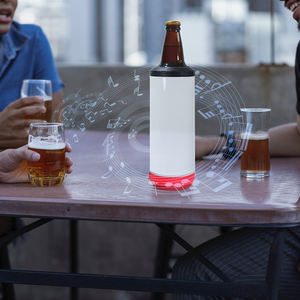 Refroidisseur de canettes isotherme en acier inoxydable 4-en-1 de 16 oz avec haut-parleur intégré, vierge pour sublimation - Product Image 3