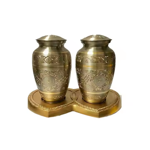 Lot de 2 belles urnes funéraires colorées pour compagnons adultes, stockage commémoratif des cendres, fournitures funéraires indiennes - Product Image 2