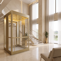 Ascenseur panoramique en verre pour maison, villa, 2 à 4 étages, ascenseur pour maison sans engrenages, silencieux, OEM
