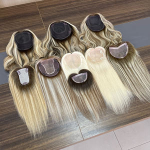 Extensiones de Cabello con Base de Seda y Cierre de Encaje, Color Rubio Ceniza y Marrón Natural, Cabello Virgen Remy Europeo, Extensiones con Base de Piel para Mujeres Blancas - Product Image 6