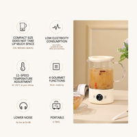Bouilloire Électrique Multifonctionnelle en Verre Borosilicate avec Contrôle Numérique, Puissance 500W, Arrêt Automatique pour Usage Domestique et Hôtelier