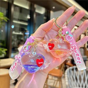 Hecion cừu dầu hình trái tim cánh chuỗi quà tặng phụ kiện thời trang schoolbag Mặt dây chuyền móc chìa khóa Anime Quái Vật vòng chìa khóa 5 màu sắc - Product Image 5