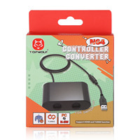 Adaptateur de manette de jeu Zetoc HS-N6420 noir pour convertisseur de contrôleur 64 avec emballage de vente au détail