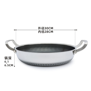 Tianxing Triply Thép Không Gỉ Đồ Nấu Nướng Bít Tết Nồi Chiên Nướng <span class=keywords><strong>Pan</strong></span> Tổ Ong Chảo Chiên Nồi Không Dính Chảo Với Thủy Tinh Nắp - Product Image 6