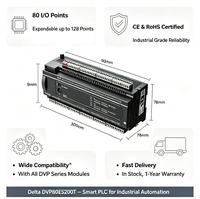 Controlador de Automatización Industrial Delta DVP80ES200T PLC, 80 Puntos de E/S, 240V DC, Comunicación RS485