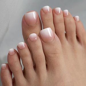 24 <span class=keywords><strong>faux</strong></span> ongles français blancs dégradés en ABS, couvrance totale, pré-conçus pour pose facile - Product Image 1