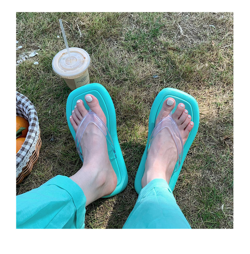 Transparent Belt Thong Flip-flops Women Summer Soft Sole Beach Flip Flops Slippers