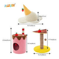 Famipet personnalisé en gros nouvelle conception de thème de crème glacée chat griffoir tour d'arbre à chat avec griffoir