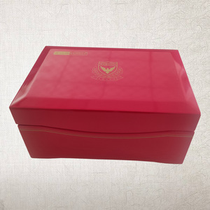 Boîte à thé en bois massif rectangulaire 24x16x12cm, estampage à chaud or argent, emballage général, boîte à bijoux - Product Image 2