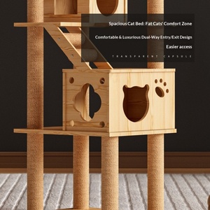 บ้าน<span class=keywords><strong>แมว</strong></span>ออลอินวันแบบประหยัดพื้นที่พร้อมที่ลับเล็บและโครงปีนป่าย - Product Image 2