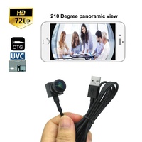 Kamera Mikro Usb Sudut Lebar 210 Derajat 15*15MM 720P 1MP HD CMOS Kustom Pabrik untuk Industri, Kamera Mikro untuk Freezer, Penjualan Sendiri