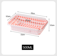 500ml PET Rectangle Dessert Gâteau Boîtes Transparent Jetable Petite Tranche Rouleau Gâteau Emballage Alimentaire Blister Conteneur WeiKangDa