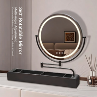Table de maquillage pliable de style princesse avec miroir unidirectionnel, écran tactile vertical LED et éclairage réglable à trois couleurs