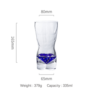 Chope à bière créative en verre cristal, en forme humaine, personnalisée et peinte, design artistique moderne, exclusive pour bars et KTV, motif Femme Héroïque, grande taille pour bière pression - Product Image 4