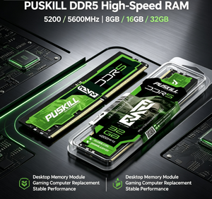 PUSKILL RAM หน่วยความจำ DDR5 6000M หน่วยความจำเดสก์ท็อป 8GB 16GB 32GB 5200 5600MHz ความเร็วสูง PC โมดูลหน่วยความจำสำหรับเล่นเกมเดสก์ท็อปหน่วยความจำโมดู - Product Image 1