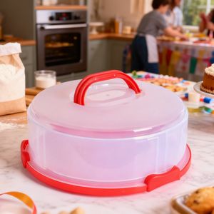 12 inç 2 Katlı Gıda Sınıfı PP Çevre Dostu Düğün Pastası <span class=keywords><strong>Stand</strong></span>ı Kapaklı Sunum Servis Tepsisi Cupcake Taşıyıcı Buzdolabıda Kullanılabilir - Product Image 3