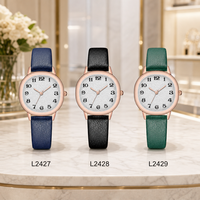 Montre-bracelet élégante pour femme à quartz, boîtier en alliage, bracelet en cuir, mouvement à quartz chinois, montre de soirée pour femme