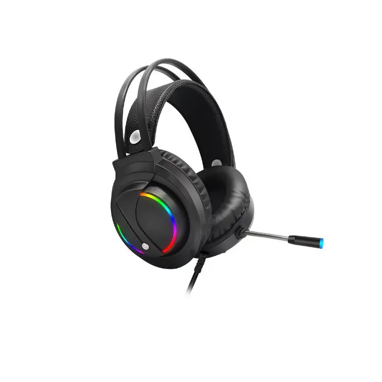 RGB Backlit 3.5Mm + Suara Usb, Headset Game Pc Kabel Saluran Virtual Mikrofon Cocok dengan Xbox One dan Ps4