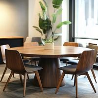 Table à manger en bois massif de style français moderne de luxe Oehome, ensemble de chaises à dossier en rotin naturel tressé, design personnalisé pour appartement
