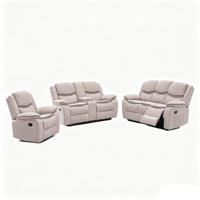 Ensemble de canapés inclinables manuels en tissu, design européen, avec fonction réglable et extensible, pour salon
