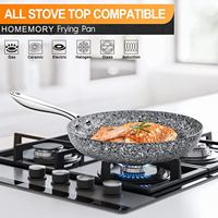 Ensemble de 3 casseroles antiadhésives avec revêtement en granit, casseroles en aluminium, poignées en acier inoxydable, design moderne pour la salle à manger et le camping