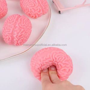 Custom Eco-Friendly Non-Toxic Phthalate Free Biodegradable PU <b>Squeeze</b> Foam White Brain Shaped Promotional Stress <b>Ball</b> for Kids - Product Image 2