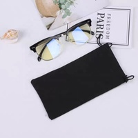 Étui à lunettes de soleil rectangulaire en microfibre noire en gros, étui à lunettes de soleil, sacs avec logo, rangement pour lunettes de soleil
