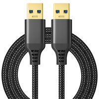 Cable USB 3.0 de Doble Conector Macho con Revestimiento Trenzado para Transferencia de Datos y Carga Rápida para Computadora, Auriculares y Cámara